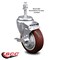Service Caster 4 Inch Maroon Polyurethane Wheel Swivel 10mm Threaded Stem Caster with Brake SCC-TS20S414-PPUB-MRN-TLB-M1015 - alternate 2